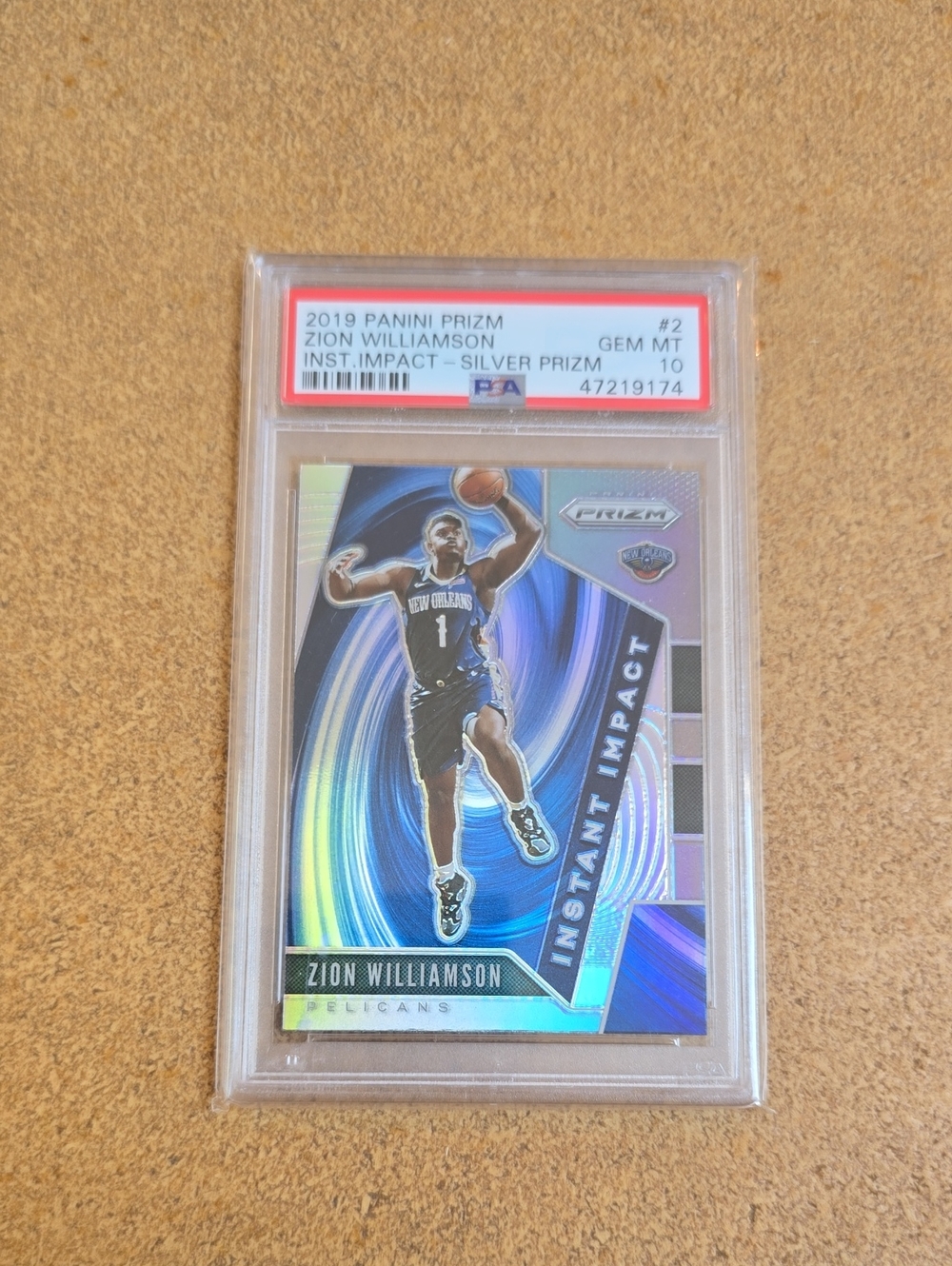 2019 Panini Prizm Zion Williamson #2 Instant Impact Silver Prizm (PSA 10)!